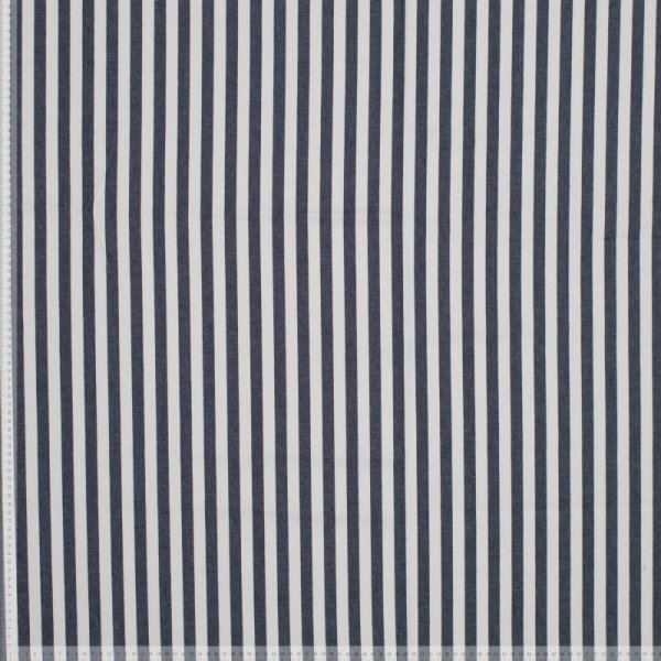 Baumwolle Denim - Laurent Streifen - dunkelblau/naturweiß