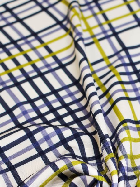 Viskose Twill mit LENZING™ ECOVERO™ Fasern - Vila Grid - Twilight spark - Mind the Maker