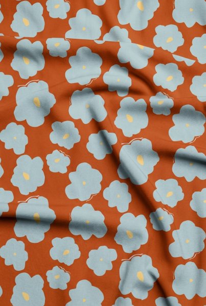 Viskose Twill mit LENZING™ ECOVERO™ Fasern - Like a Flower - tangerine - Mind the Maker