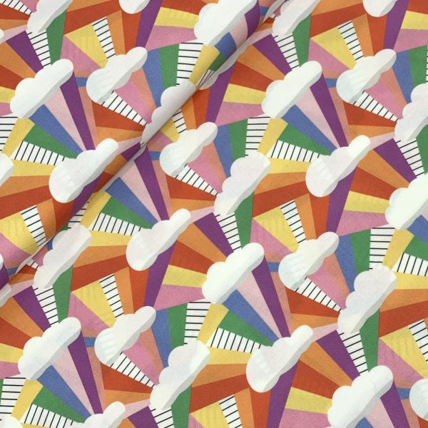 RESTSTÜCK 0,70m !!! - Bio Baumwolle - After the Rain - Happy Days - Cloud9fabrics