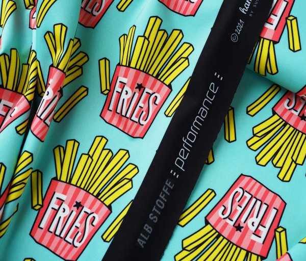 RESTSTÜCK 0,60m !!! - Funktionsstoff - OMG Fries - mint - Col. 23 - Performance - Hamburger Liebe - Albstoffe