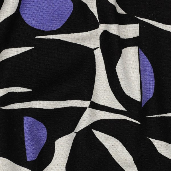Viskose Leinen - Amelia - black/purple