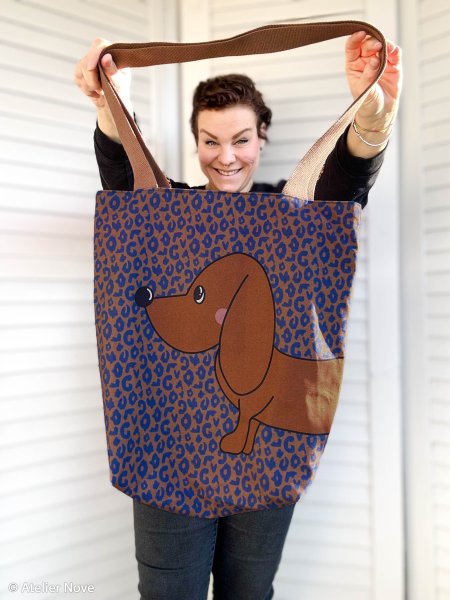 Canvas - Taschenpanel - Dackel Rollschuhe - bunt - by Cherry Picking - Swafing