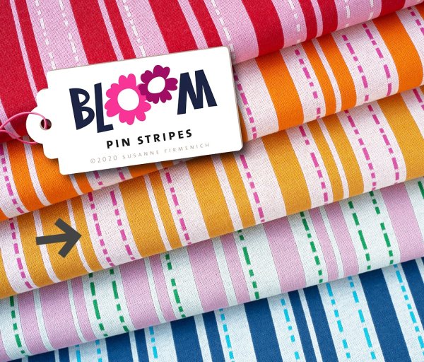 RESTSTÜCK 1,20m !!! - Bio Jacquard - Pin Stripes - Col.3 - curry - Bloom - Hamburger Liebe - Albstoffe