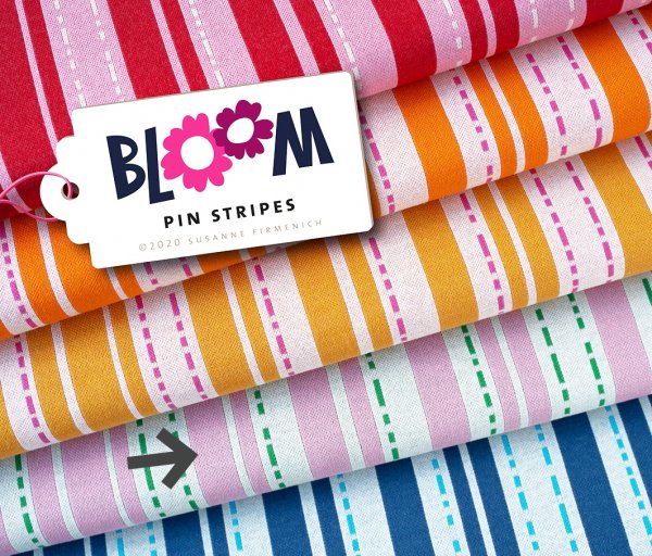 RESTSTÜCK 1,40m !!! - Bio Jacquard - Pin Stripes - Col.4 - rosa - Bloom - Hamburger Liebe - Albstoffe