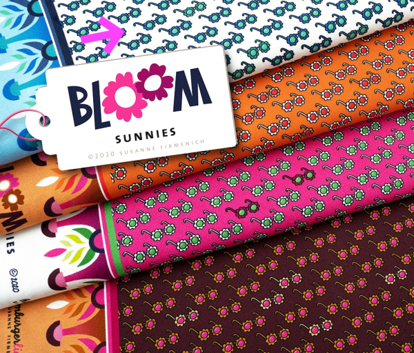 RESTSTÜCK 1,60m !!! - Bio Jersey - Sunnies - Col.1 - blau/meringa - Bloom - Hamburger Liebe - Albstoffe
