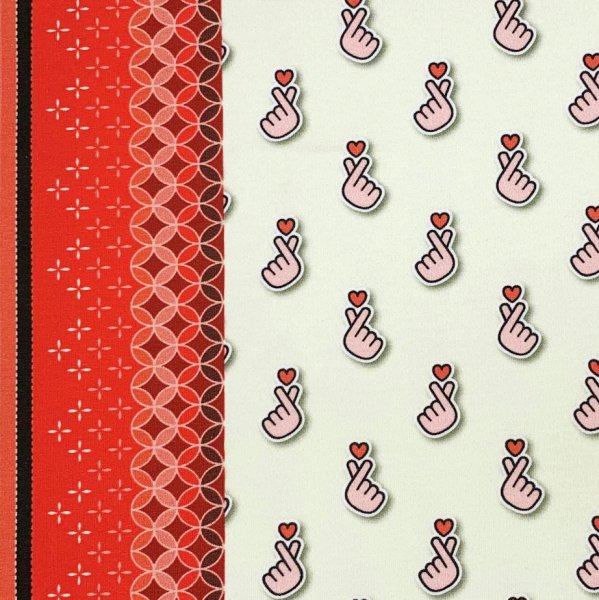 RESTSTÜCK 0,30m !!! - Bio Sweat - Baby Hearts - Col. 03 - meringa - Sakura - Hamburger Liebe - Albstoffe