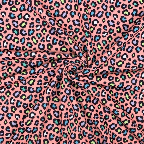 Badestoff Jersey - Colorful Leo - coral