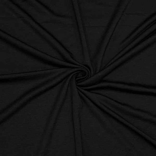 Bambus Jersey - uni - schwarz