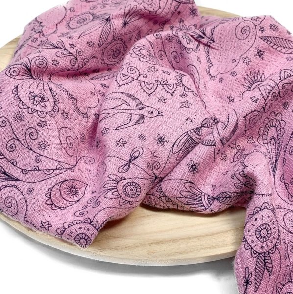 Bambus Musselin - Manga - rosa - Lillestoff