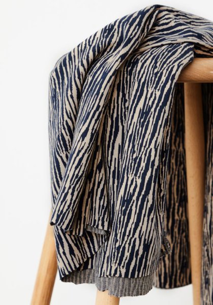 RESTSTÜCK 50cm !!! - Bio Jacquard - Bark - indigo night/dune - Mind the Maker
