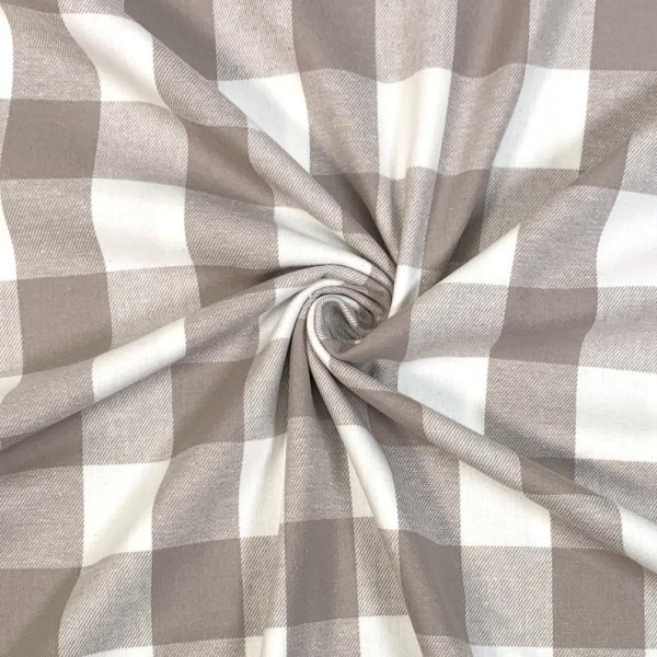 RESTSTÜCK 0,70m !!! - Baumwoll Flanell - Check - sand