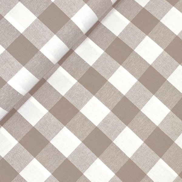 RESTSTÜCK 0,70m !!! - Baumwoll Flanell - Check - sand