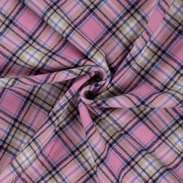 Baumwoll Flanell - Karo - old pink