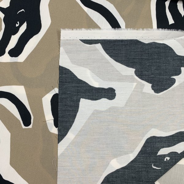Baumwoll Popeline - Jaguar - beige/black
