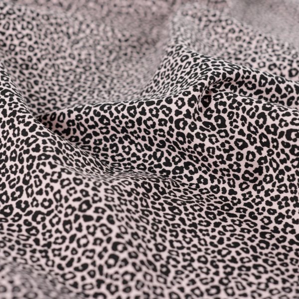 Baumwoll Popeline - Mini Leopard - poudre