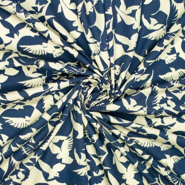 Baumwoll Popeline - Palomas - navy