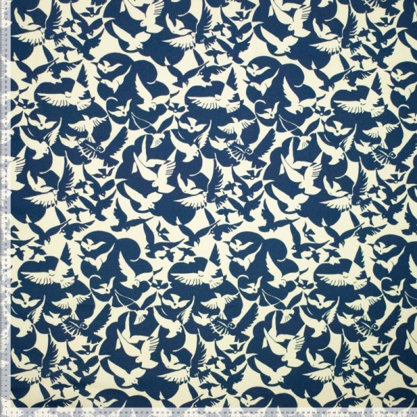 Baumwoll Popeline - Palomas - navy