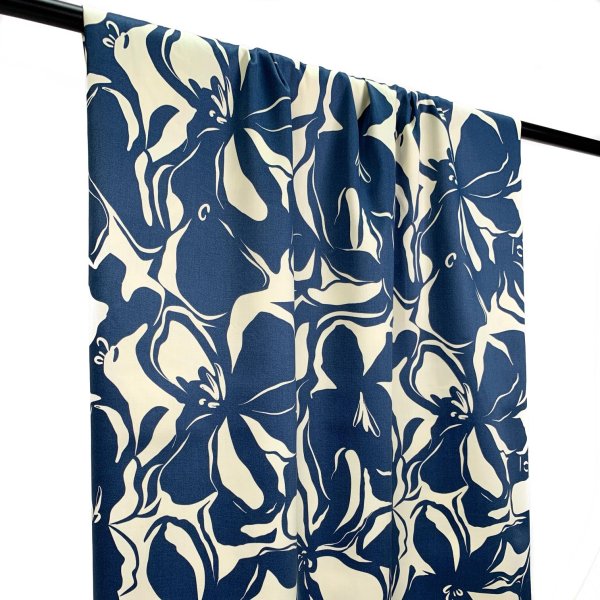 RESTSTÜCK 1,40m !!! - Baumwoll Satin - Noori Flowers - jeans