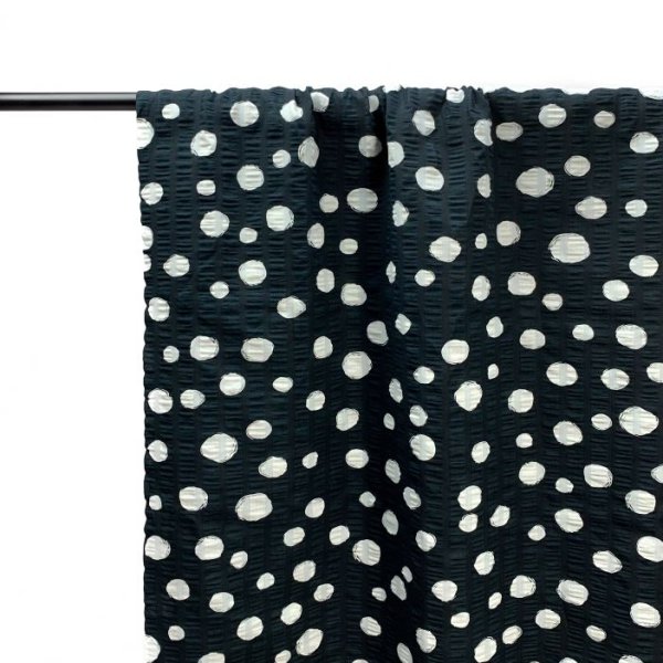 RESTSTÜCK 1,0m !!! - Baumwoll Seersucker - Dots - black