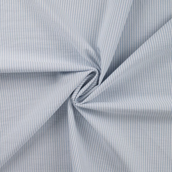 Baumwolle Seersucker - Stripes - blue/white