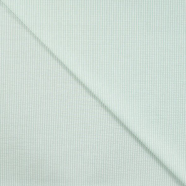 Baumwolle Seersucker - Stripes - mint/white