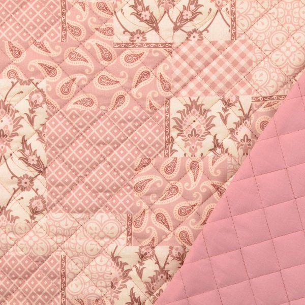 Baumwoll Stepper - Raute Paisley - altrosa