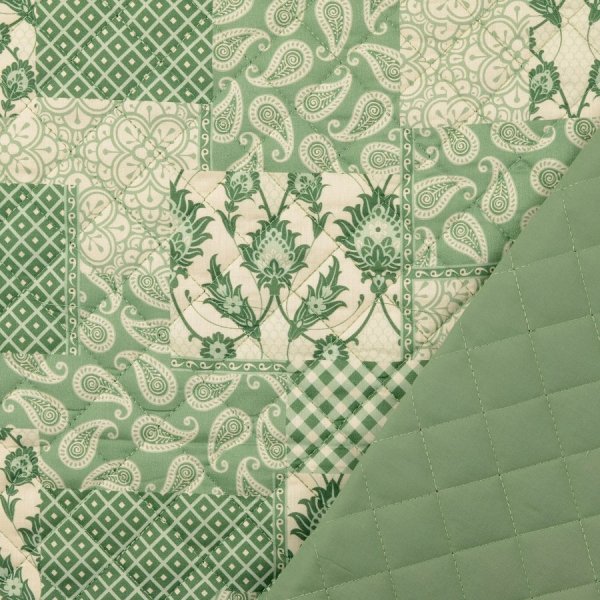 Baumwoll Stepper - Raute Paisley - lindgrün