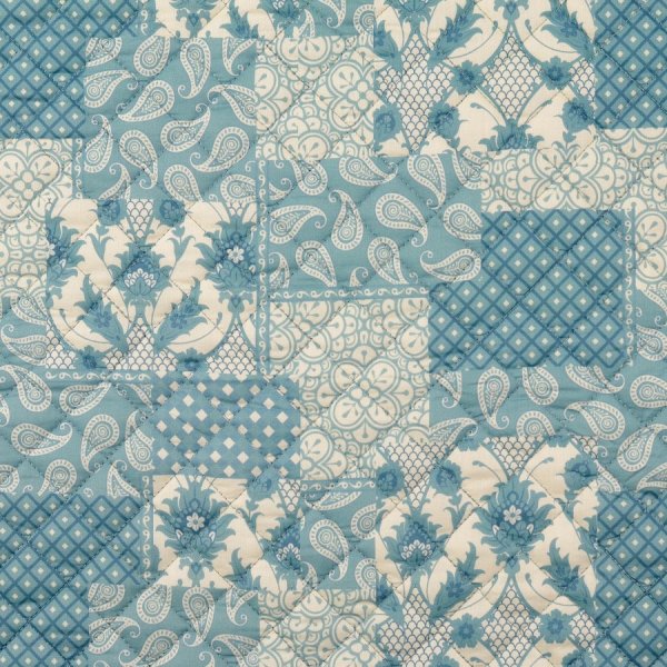 Baumwoll Stepper - Raute Paisley - türkisblau