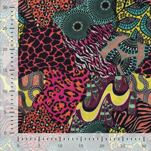 Baumwoll Voile - Savanna - aqua
