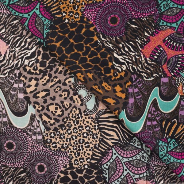 Baumwoll Voile - Savanna - fuchsia
