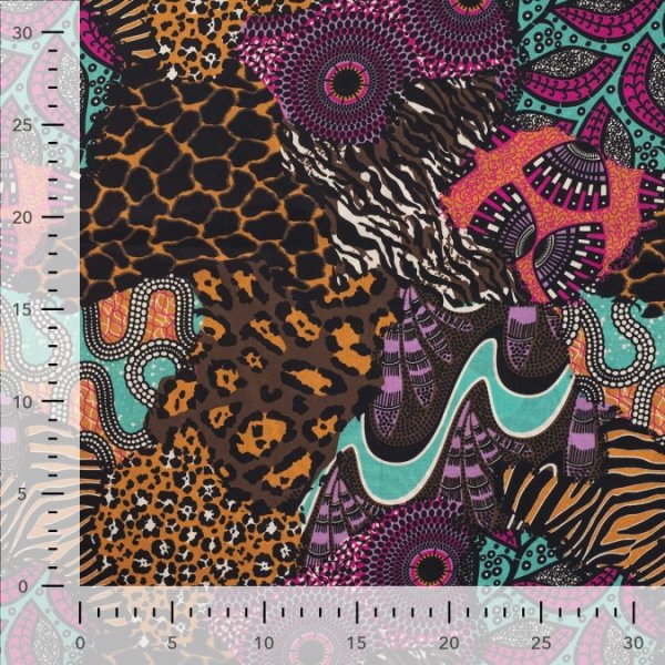 Baumwoll Voile - Savanna - fuchsia