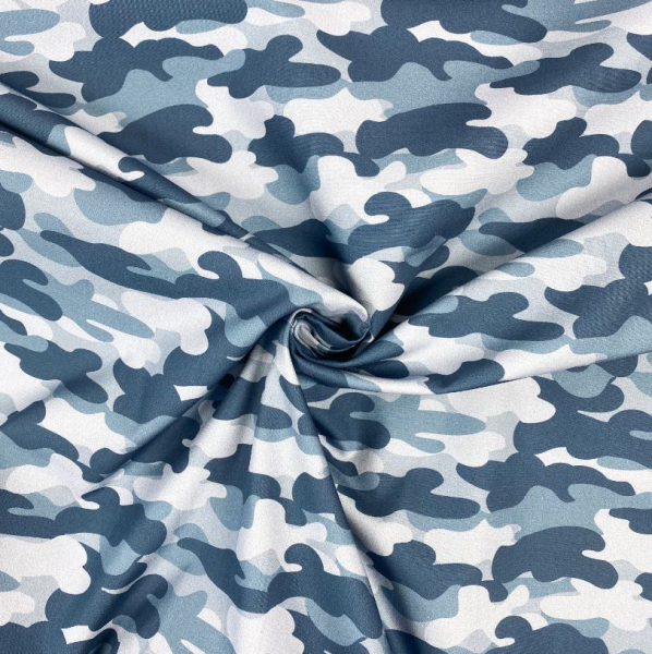 Popeline - Stay healthy - Camouflage - blau - Hilco by JaTiJu