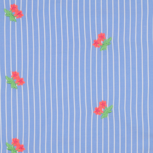 RESTSTÜCK 0,40m !!! - Bauwolle - Embroidery Maris Streifen - hellblau