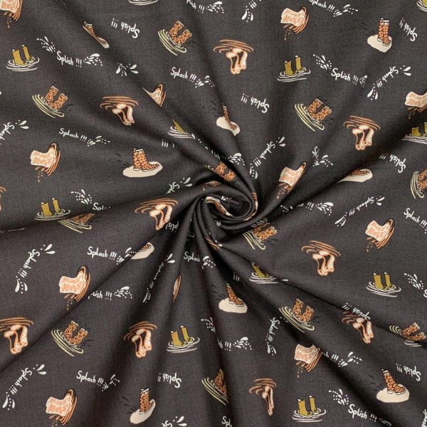 Baumwolle - Splish Splash - charcoal - Cotton and Steel
