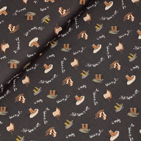 Baumwolle - Splish Splash - charcoal - Cotton and Steel