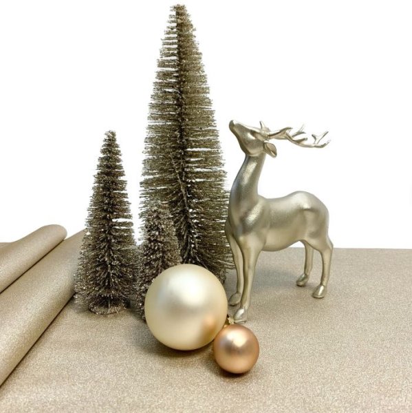 Baumwolle beschichtet - Glitzer beige