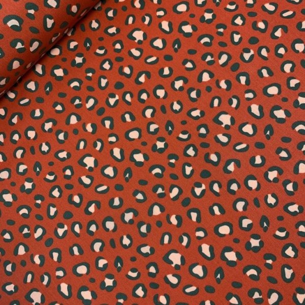 Baumwolle - beschichtet - Animal Skin - red