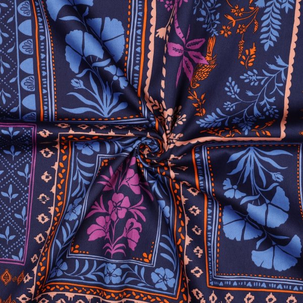 Baumwollsatin - matt - Rosika - navy