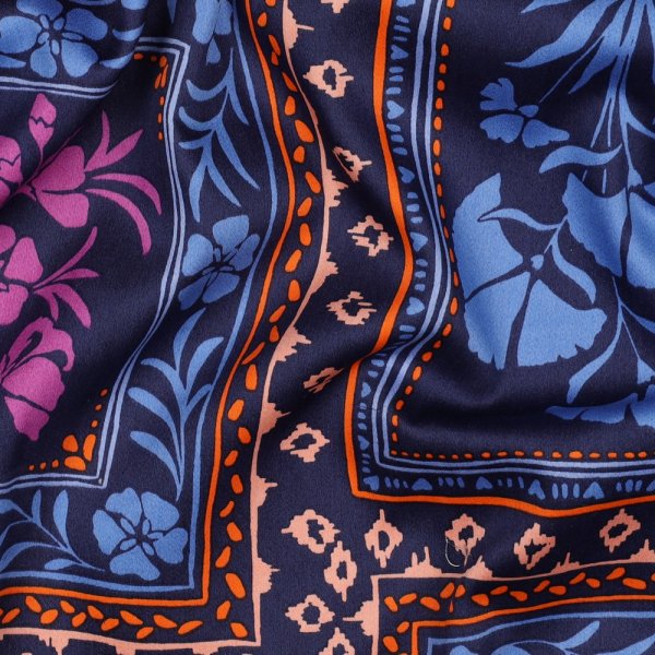 Baumwollsatin - matt - Rosika - navy