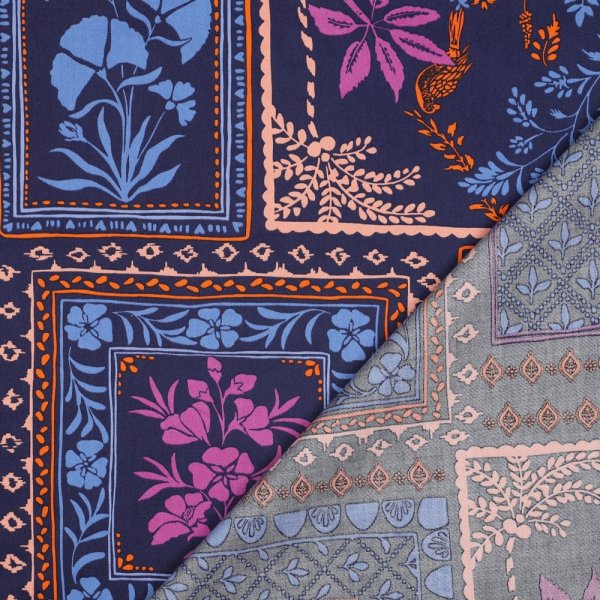 Baumwollsatin - matt - Rosika - navy