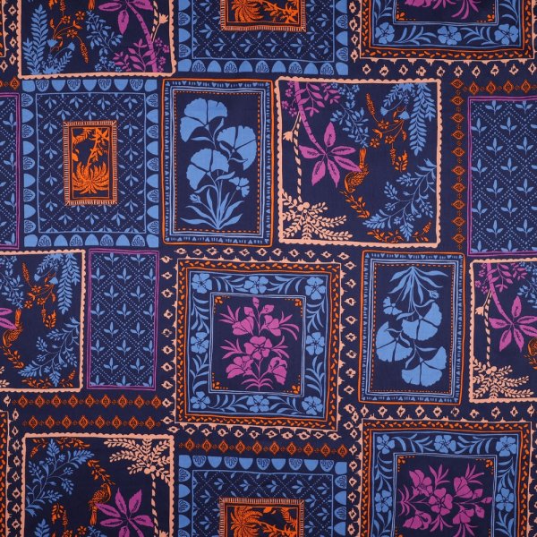 Baumwollsatin - matt - Rosika - navy