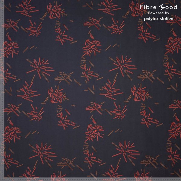 RESTSTÜCK 80cm !!! - Baumwollstretch - Rika - wild stripe - black/red - Fibremood