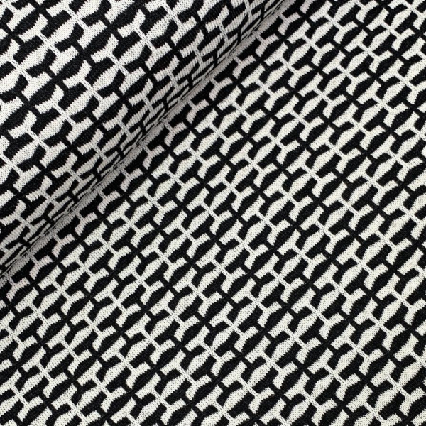 RESTSTÜCK 0,80m !!! - Baumwoll Strick - Marian - black/offwhite