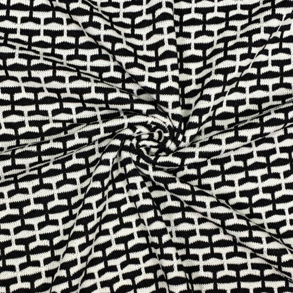 RESTSTÜCK 0,80m !!! - Baumwoll Strick - Marian - black/offwhite
