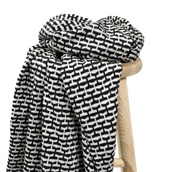 RESTSTÜCK 0,80m !!! - Baumwoll Strick - Marian - black/offwhite