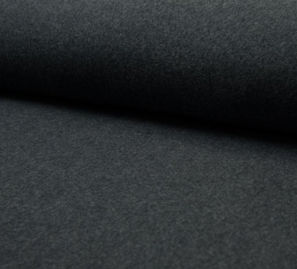 RESTSTÜCK 40cm!!! - Bio Baumwoll Fleece - uni - dark grey melange