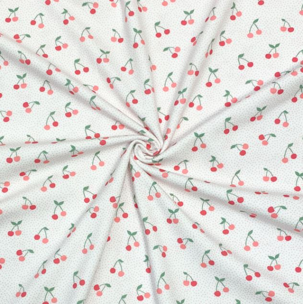 RESTSTÜCK 2,00m !!! - Bio Jersey - Cherry - white