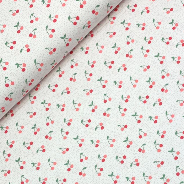 RESTSTÜCK 0,80m !!! - Bio Jersey - Cherry - white