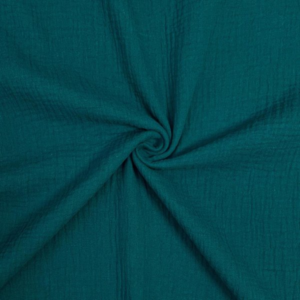 Bio Musselin - uni - dark cyan - F050